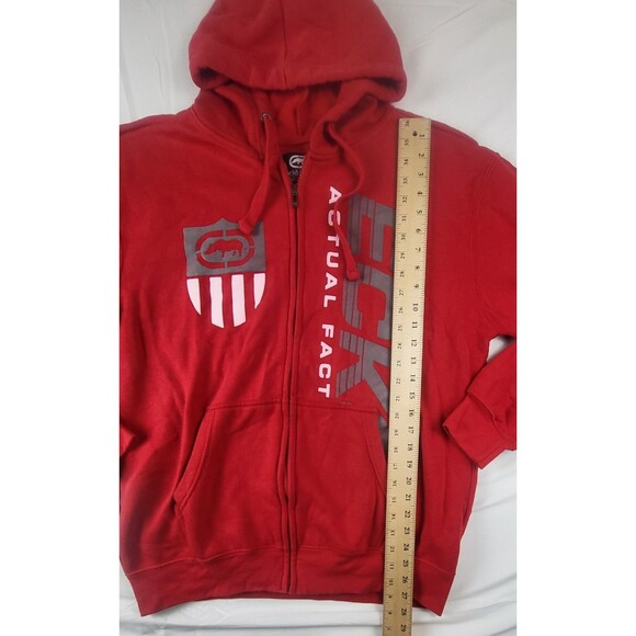ECKO UNLTD Red Full Zip Hooded Sweatshirt Size XL Long Sleeve Hoodie - Picture 6 of 6